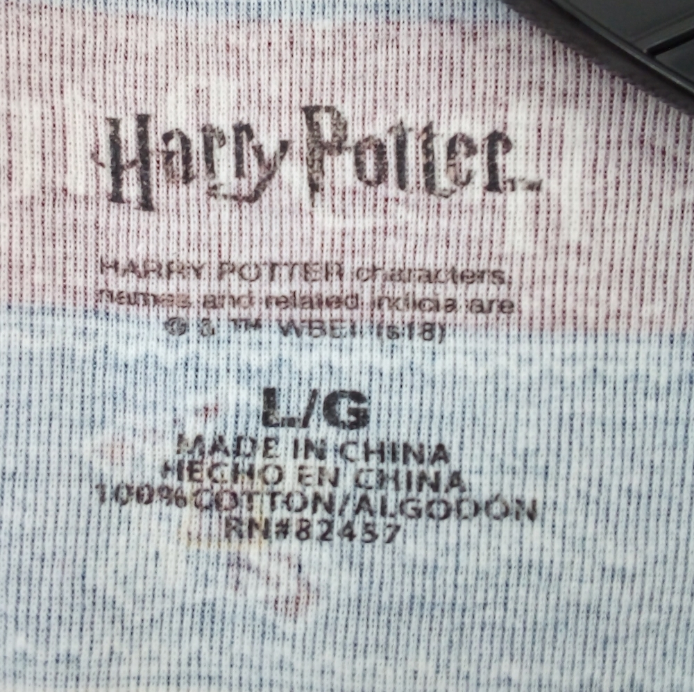 Harry Potter Winter Snowflake Glasses Maroon Blue Pajama Top Sleepwear Large - Picture 8 of 10